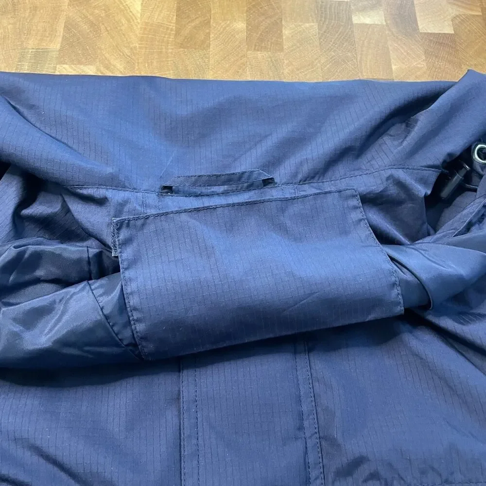 Vintage Reebok Mens S Hooded Full Zip / Button Windbreaker Blue Gray 90s